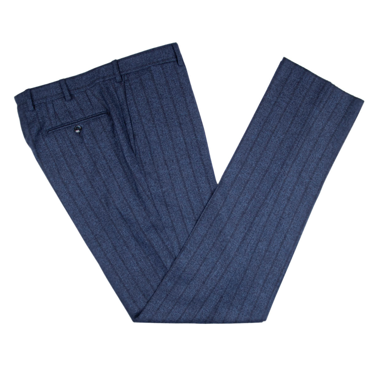 Blue Vertical Stripe 100% Wool Flannel Suit SUITS Robert Old