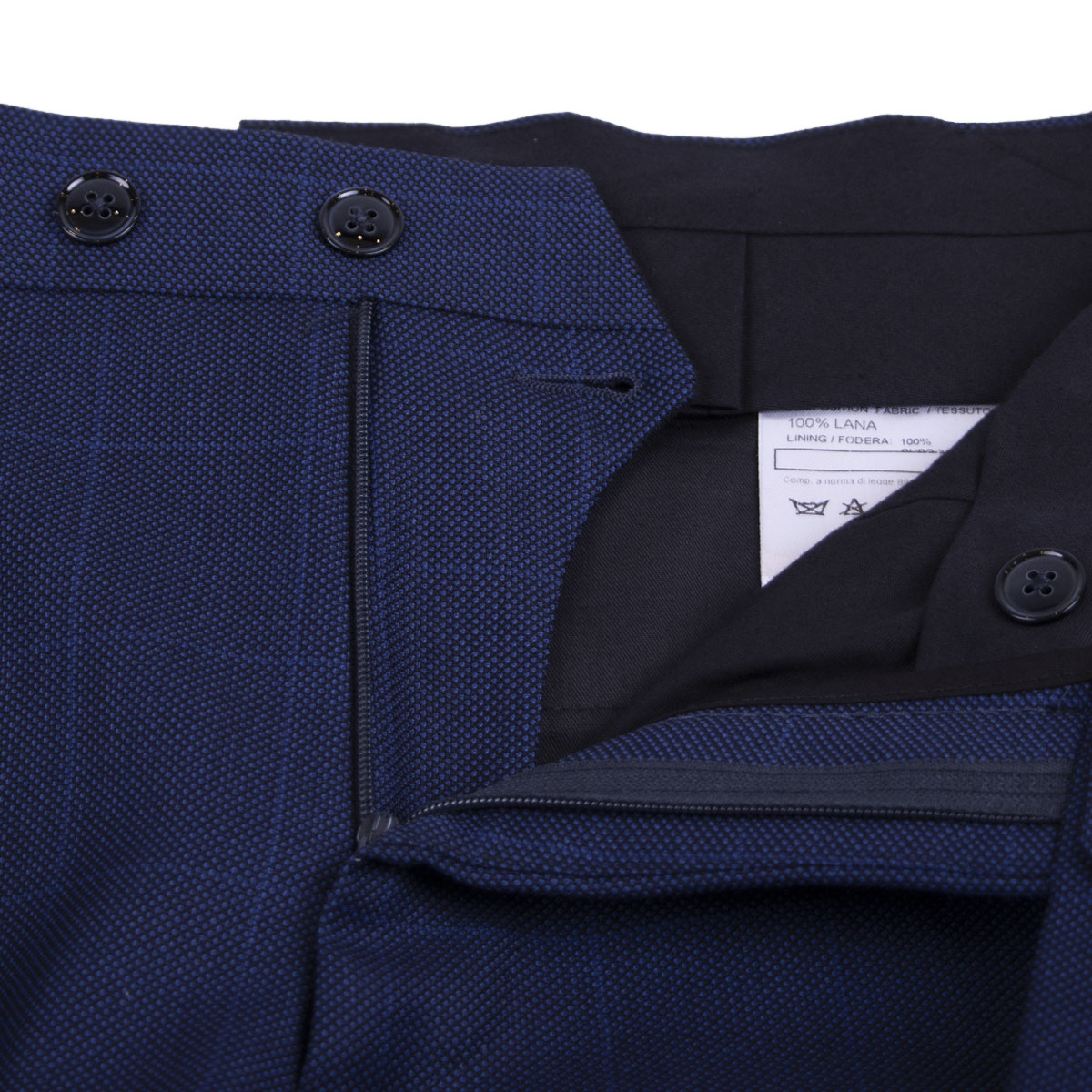 Navy Windowpane Check Super 130’s Wool Suit SUITS Robert Old