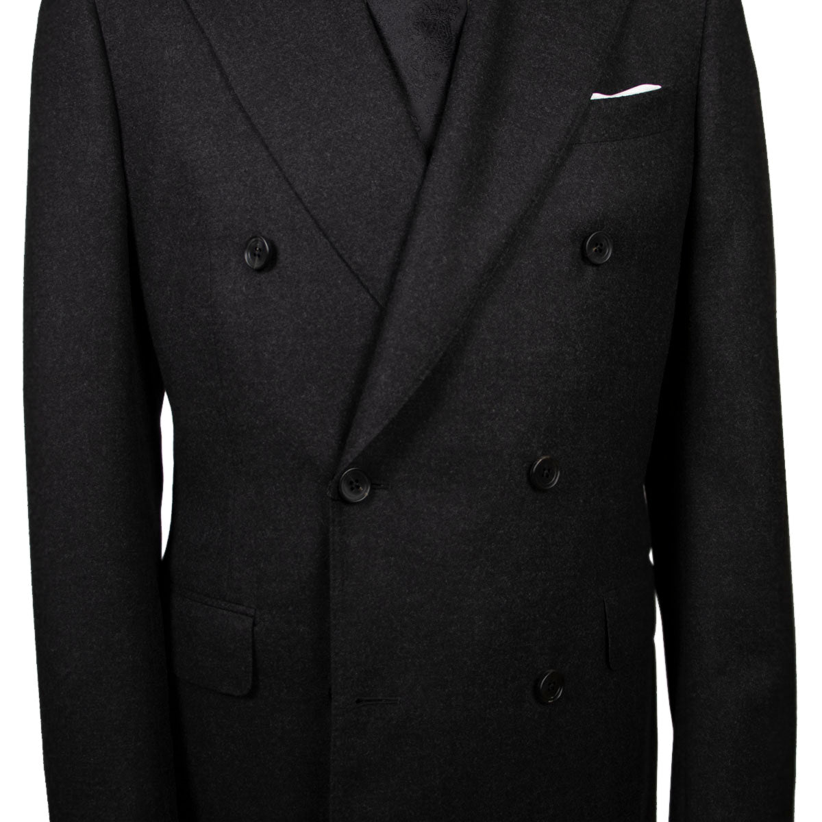 Charcoal Wool Flannel Double-Breasted Suit SUITS Robert Old