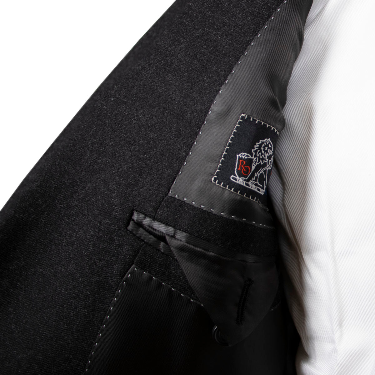 Charcoal Wool Flannel Double-Breasted Suit SUITS Robert Old