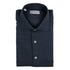 Navy Pure Cotton Herringbone Italian Long Sleeve Shirt L/S SHIRTS Robert Old