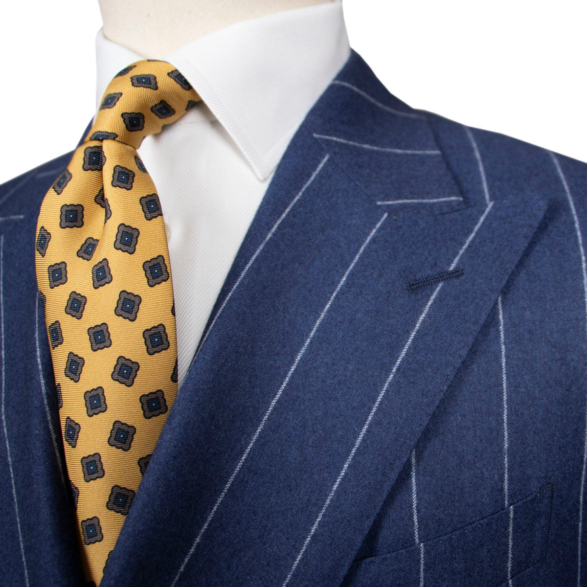 Navy & White Pinstripe Double-Breasted Suit SUITS Robert Old