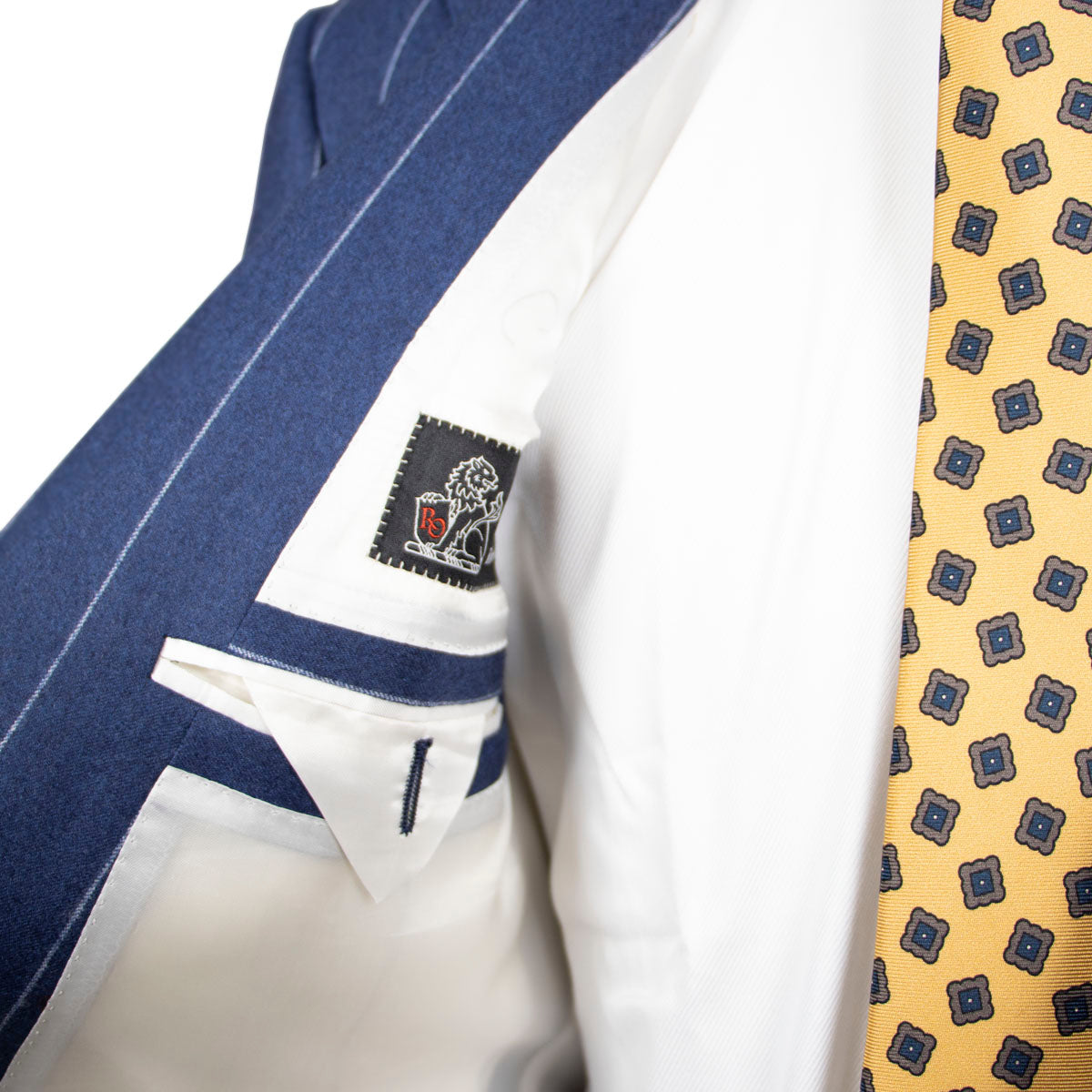 Navy & White Pinstripe Double-Breasted Suit SUITS Robert Old