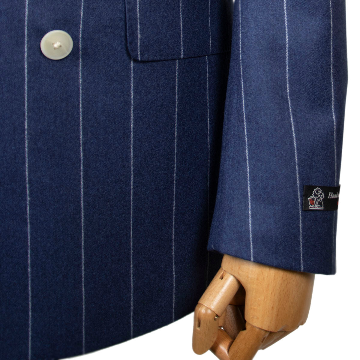 Navy & White Pinstripe Double-Breasted Suit SUITS Robert Old