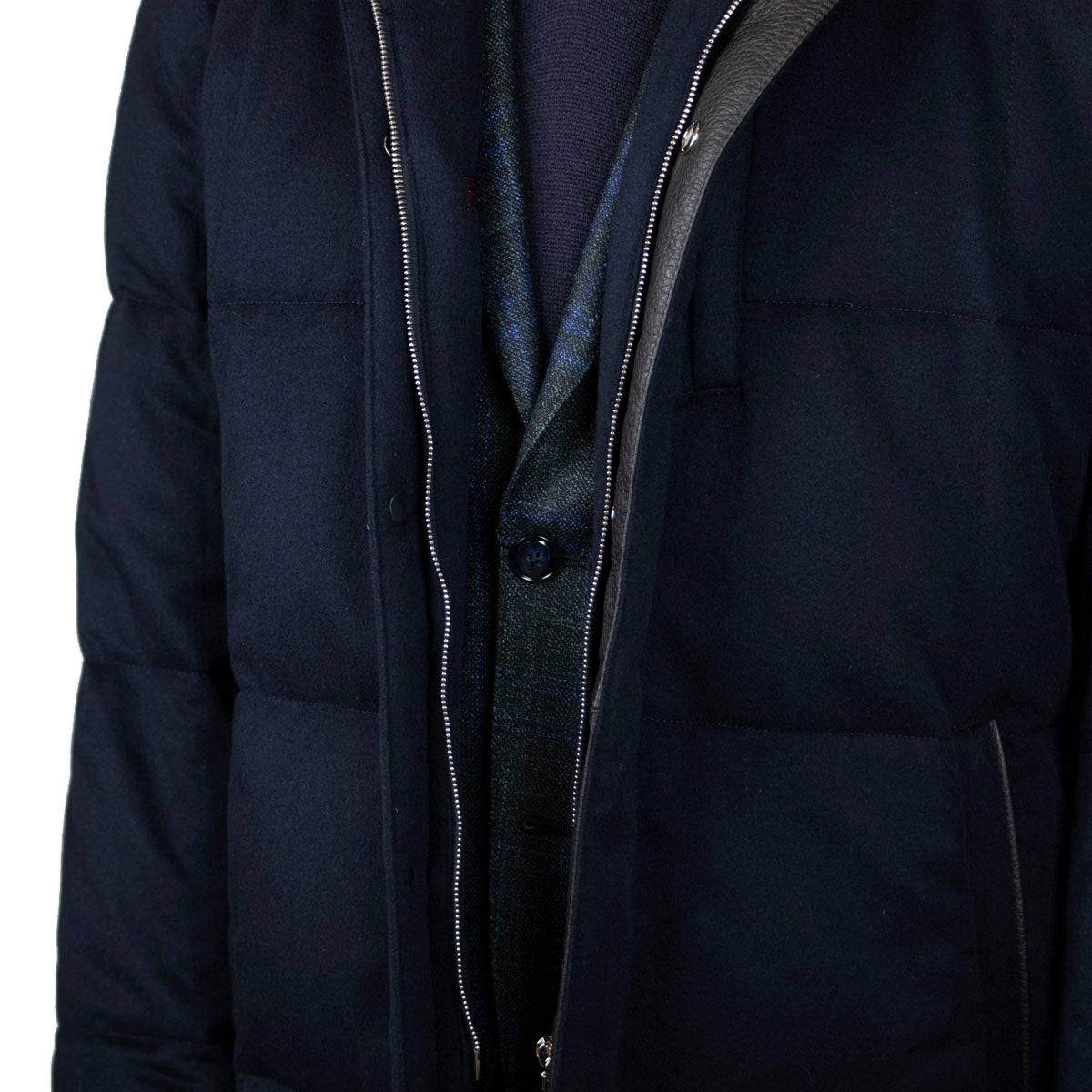 Navy Asger Waterproof Wool Navy Loro Piana Rain System 100
