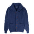 Inchiostro Blue Balmour 8Ply Shawl Collar Cable Cashmere Cardigan CASHMERE Robert Old Inchiostro 38UK