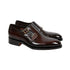 Santoni - Polished Oxblood Leather Double Buckle Shoe SHOES Santoni