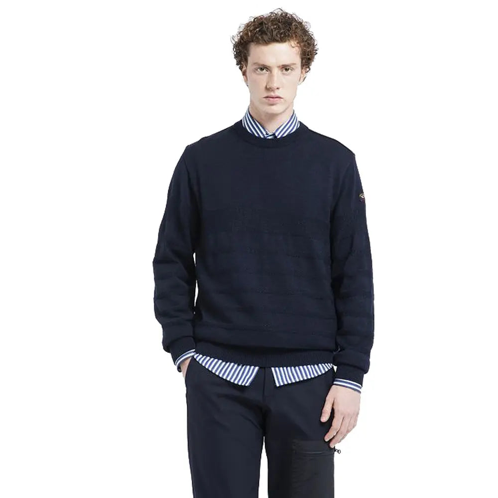 Paul & Shark - Navy Wool Crewneck Jumper KNITWEAR Paul & Shark