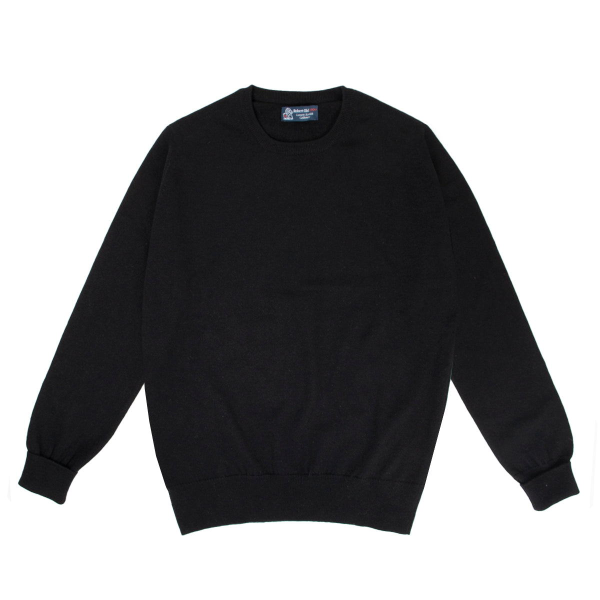 Black Highclere Cashmere Crew Neck Sweater CASHMERE Robert Old
