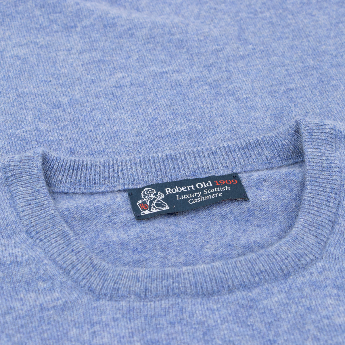 Robert Old - Lapis Blue Highclere Cashmere Crew Neck Sweater CASHMERE Robert Old