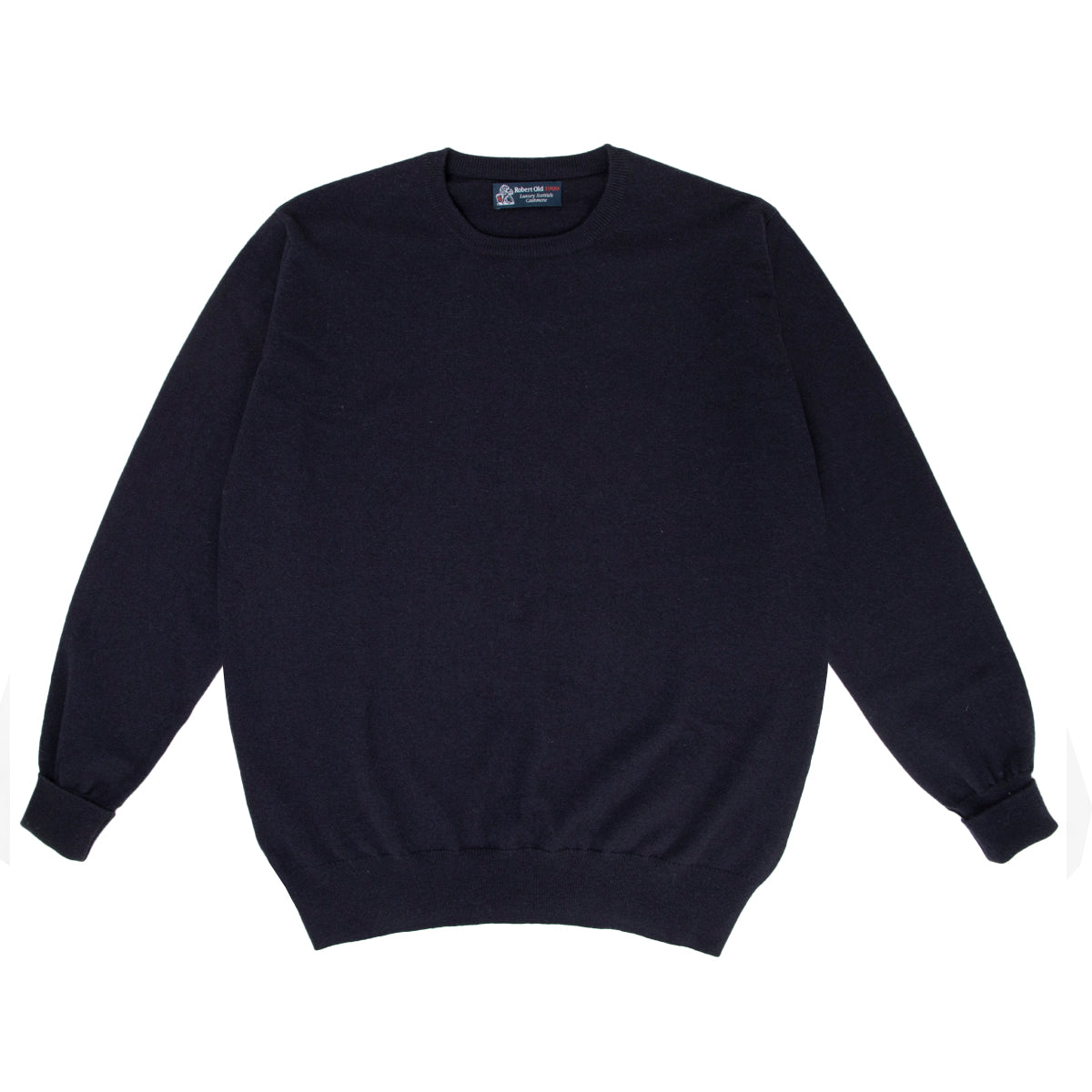 Dark Navy Highclere Cashmere Crew Neck Sweater CASHMERE Robert Old