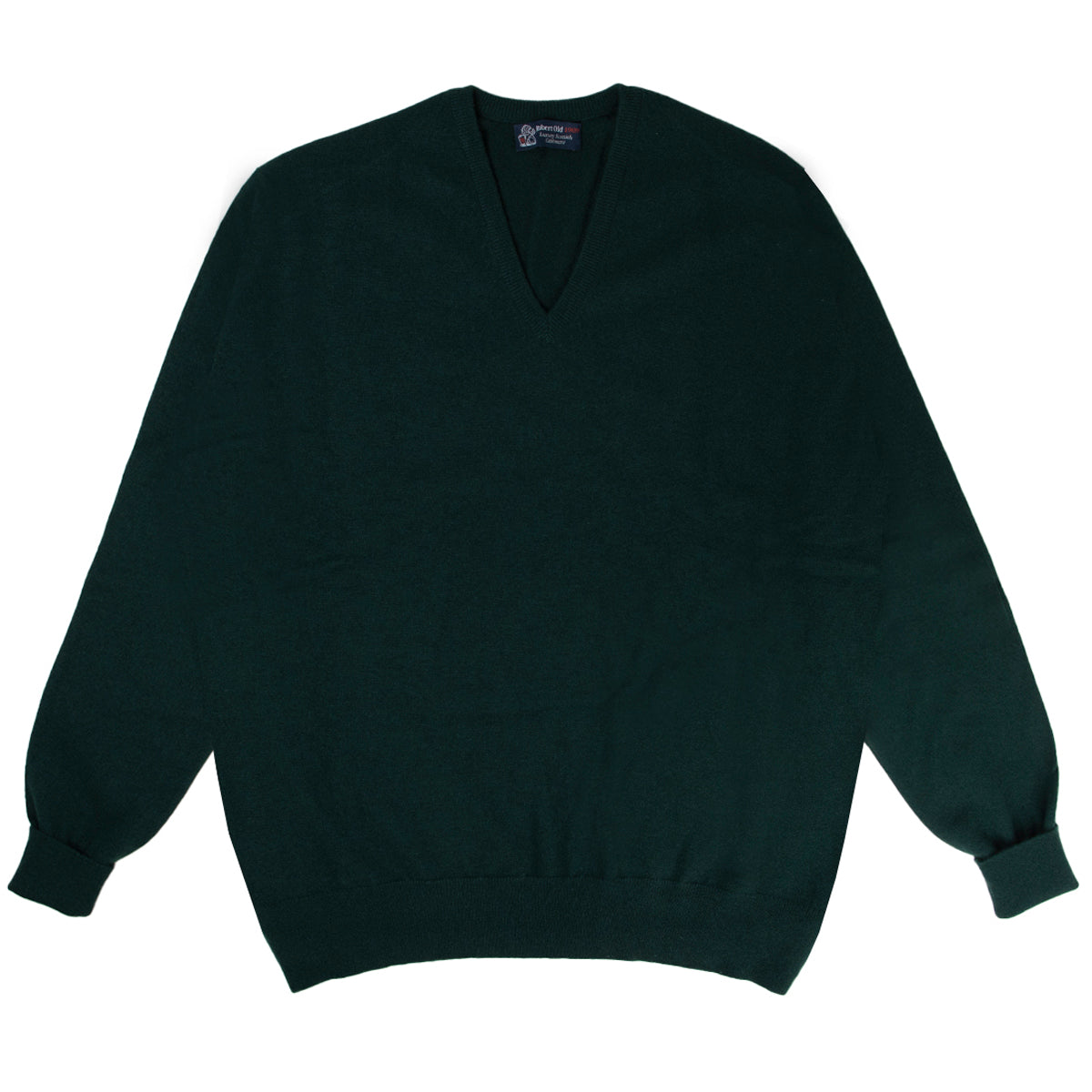 Robert Old - Holly Green Chatsworth 2ply V-Neck Cashmere Sweater CASHMERE Robert Old