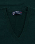 Robert Old - Holly Green Chatsworth 2ply V-Neck Cashmere Sweater CASHMERE Robert Old