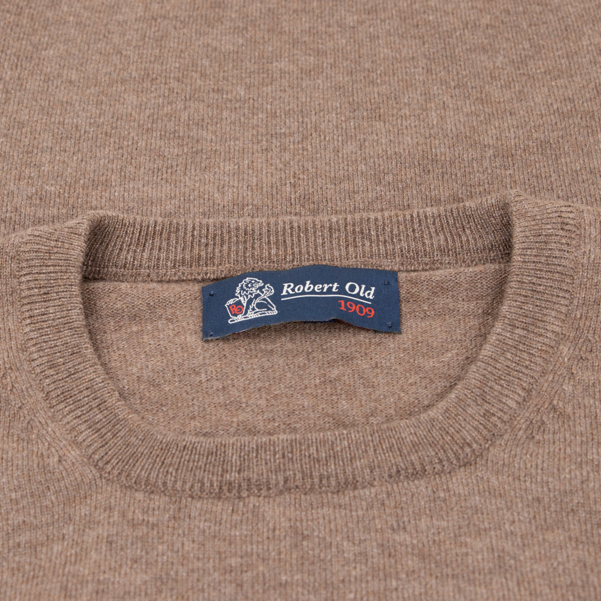 Robert Old - Mocha Brown Highclere Cashmere Crew Neck Sweater CASHMERE Robert Old