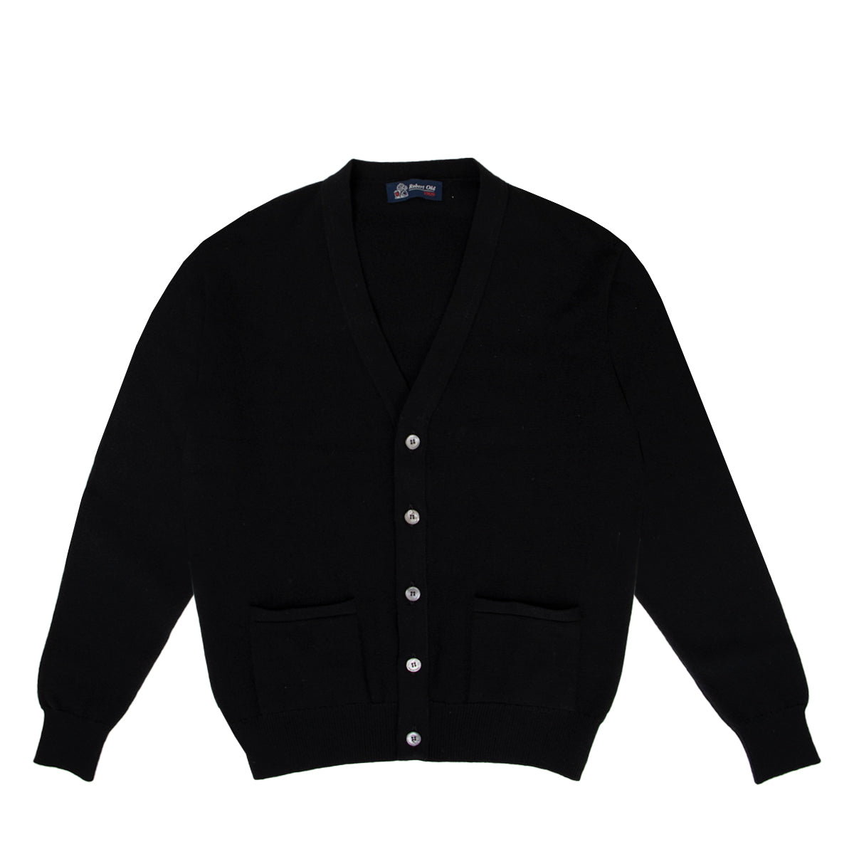 Black Mallaig 4ply Cashmere Cardigan CASHMERE Robert Old
