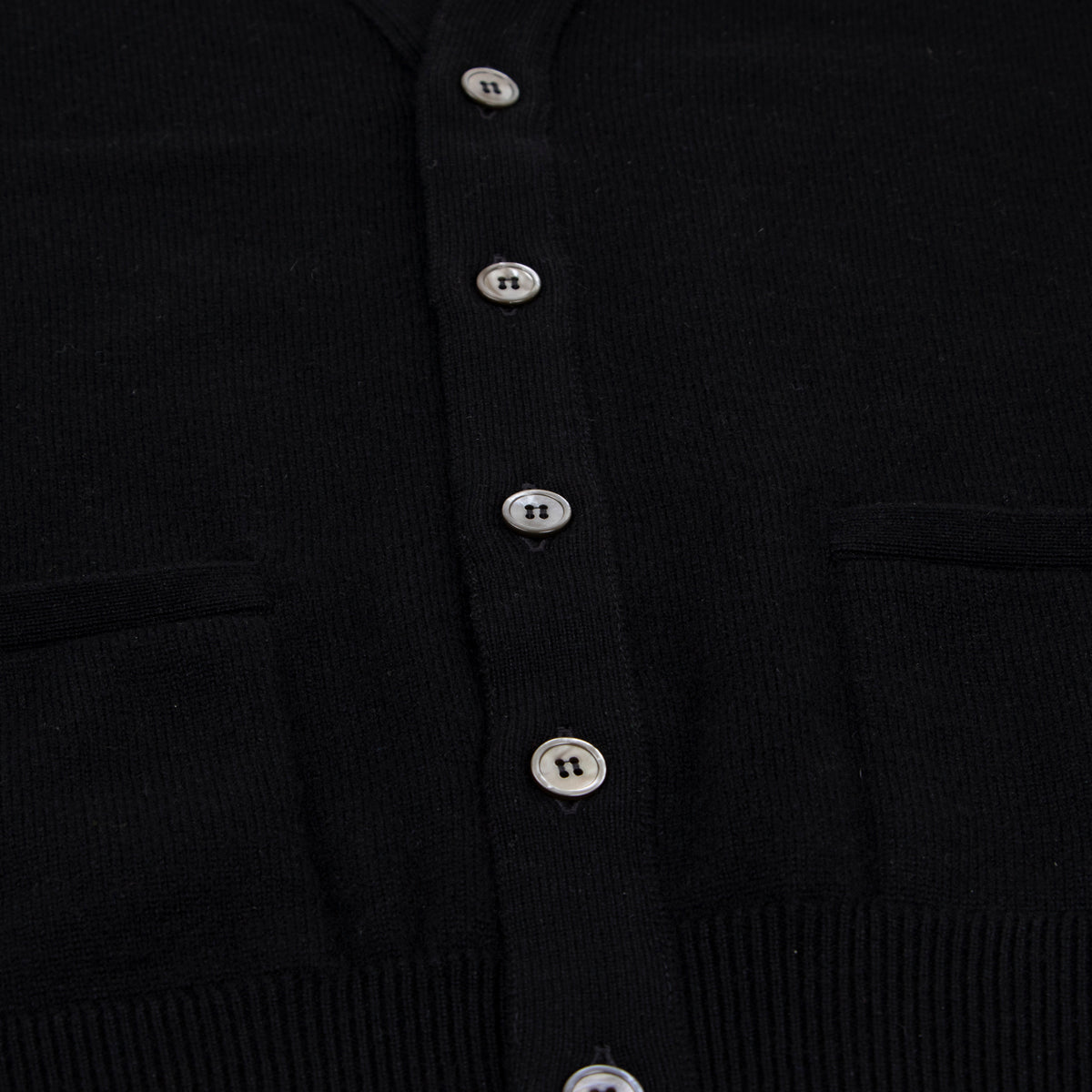 Black Mallaig 4ply Cashmere Cardigan CASHMERE Robert Old