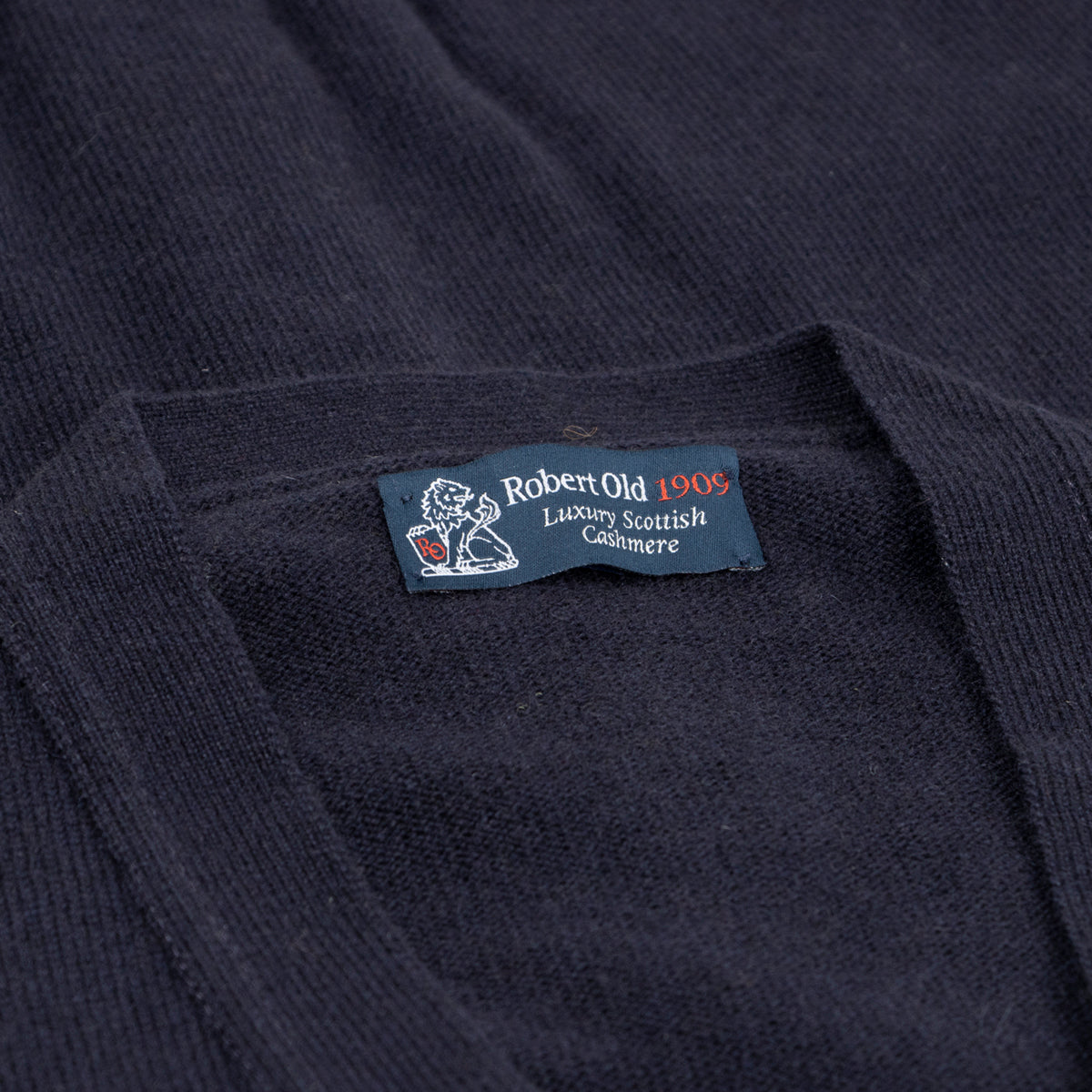 Dark Navy Mallaig 4ply Cashmere Cardigan CASHMERE Robert Old