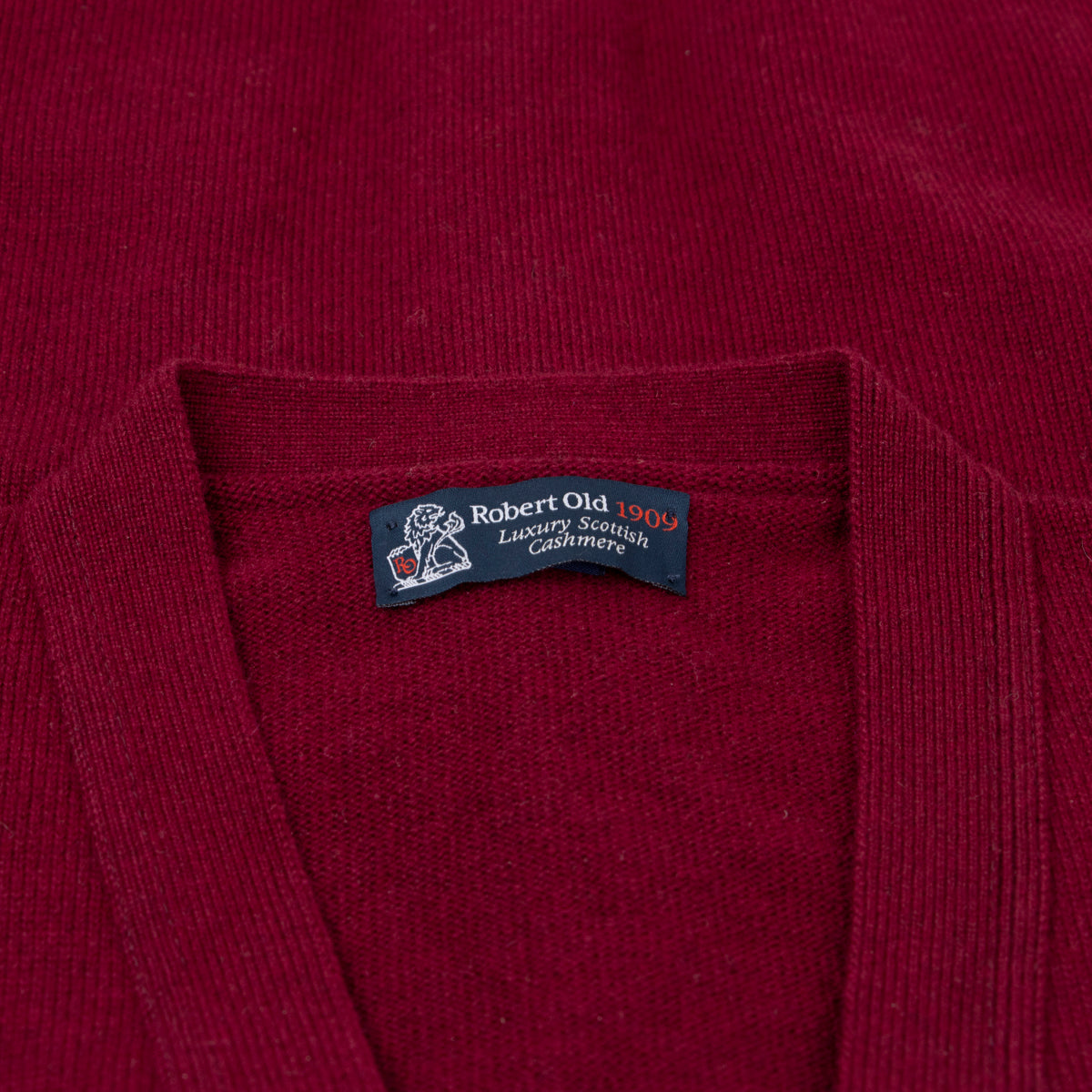 Claret Red Mallaig 4ply Cashmere Cardigan CASHMERE Robert Old
