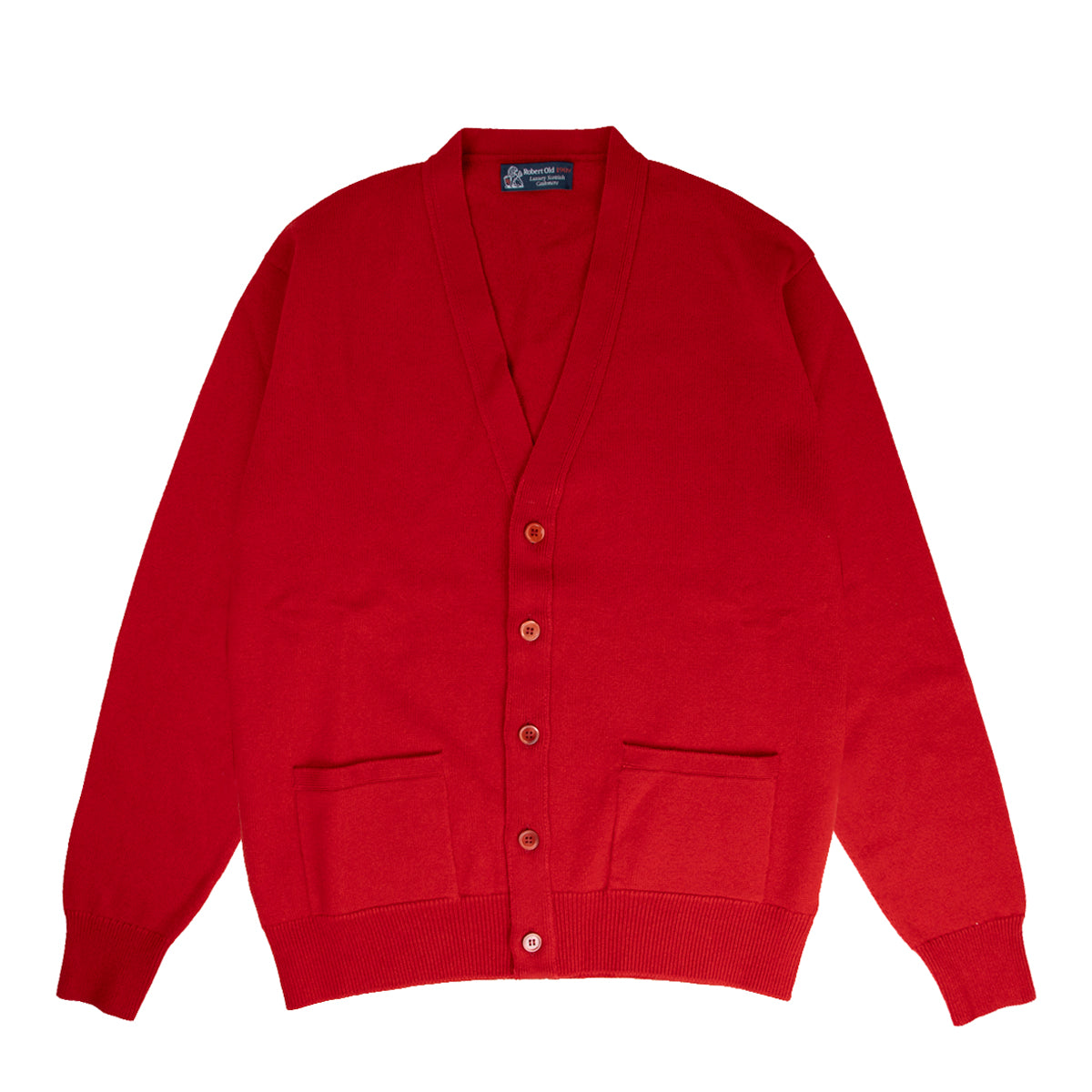 Ruby Red Mallaig 4ply Cashmere Cardigan CASHMERE Robert Old