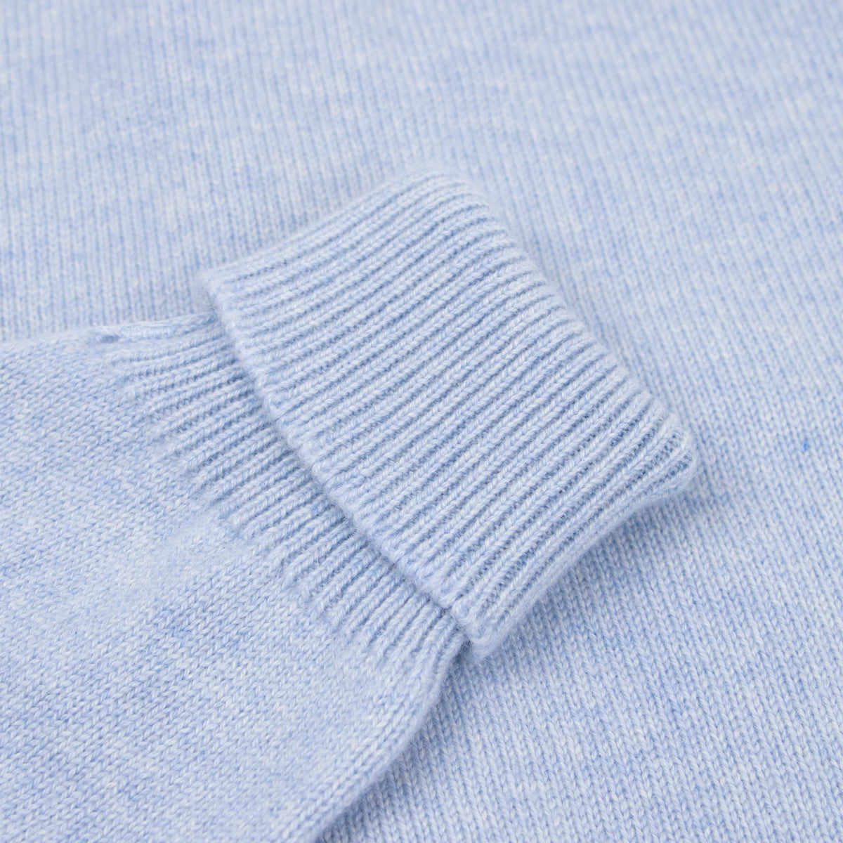 The Barra 4ply Full Zip Cashmere Cardigan - Atollo Blue / White Undyed CASHMERE Robert Old