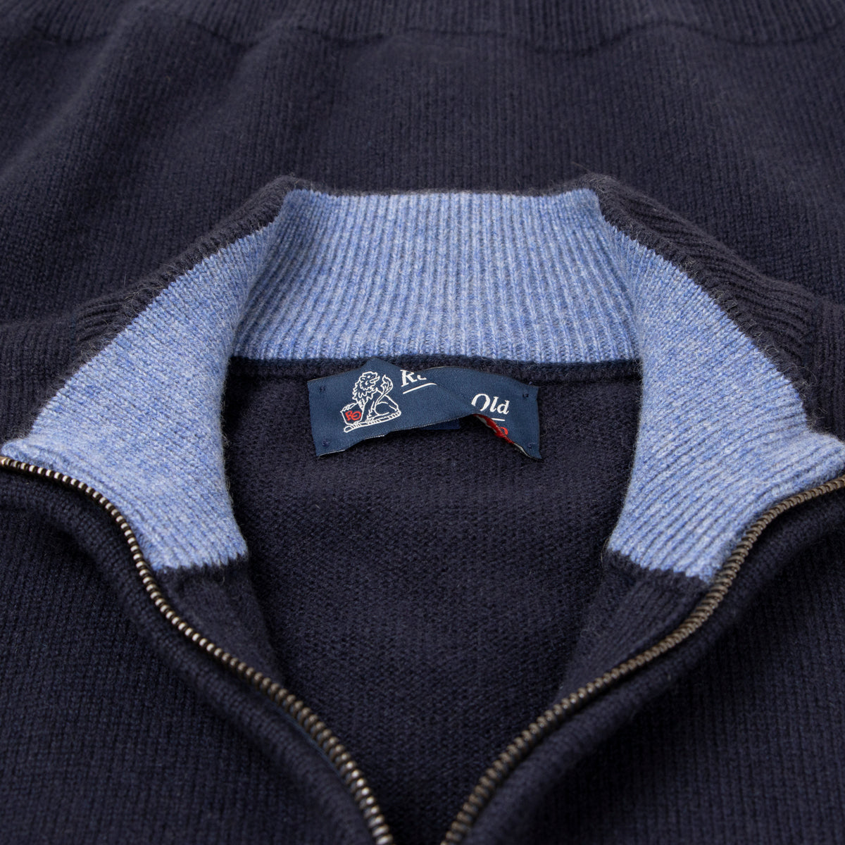 The Barra 4ply Full Zip Cashmere Cardigan - Dark Navy/Lapis Suez CASHMERE Robert Old