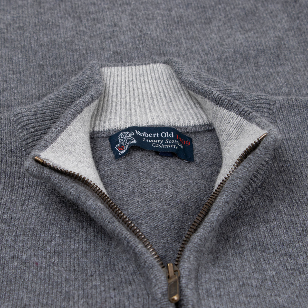 The Barra 4ply Full Zip Cashmere Cardigan - Smog Grey / Brume CASHMERE Robert Old