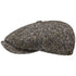 Stetson - Grey Heather Wool Hatteras Flat Cap CAPS & HATS Stetson