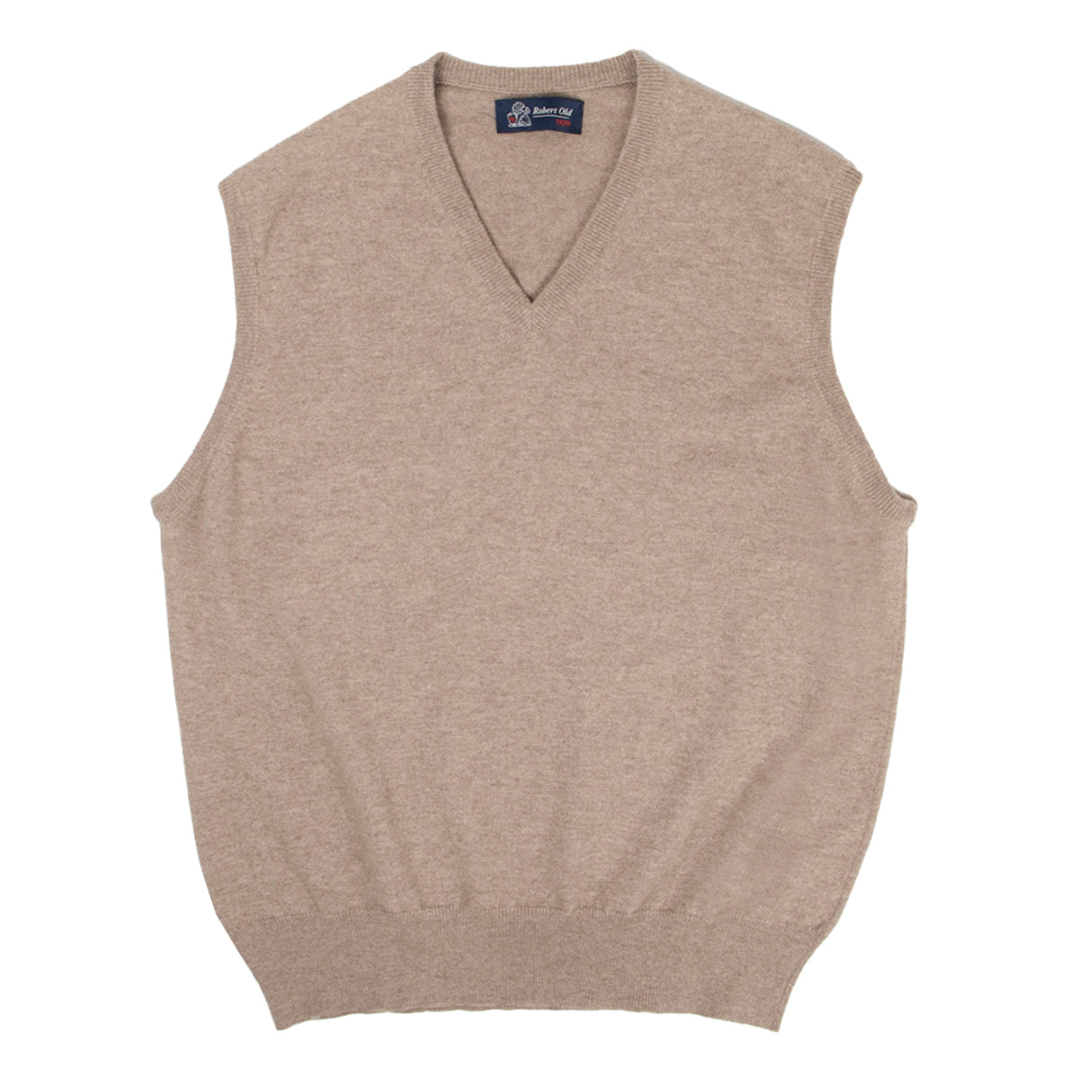 Robert Old - Dark Natural Blenheim Cashmere Sleeveless V-Neck Sweater CASHMERE Robert Old