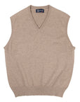 Robert Old - Dark Natural Blenheim Cashmere Sleeveless V-Neck Sweater CASHMERE Robert Old