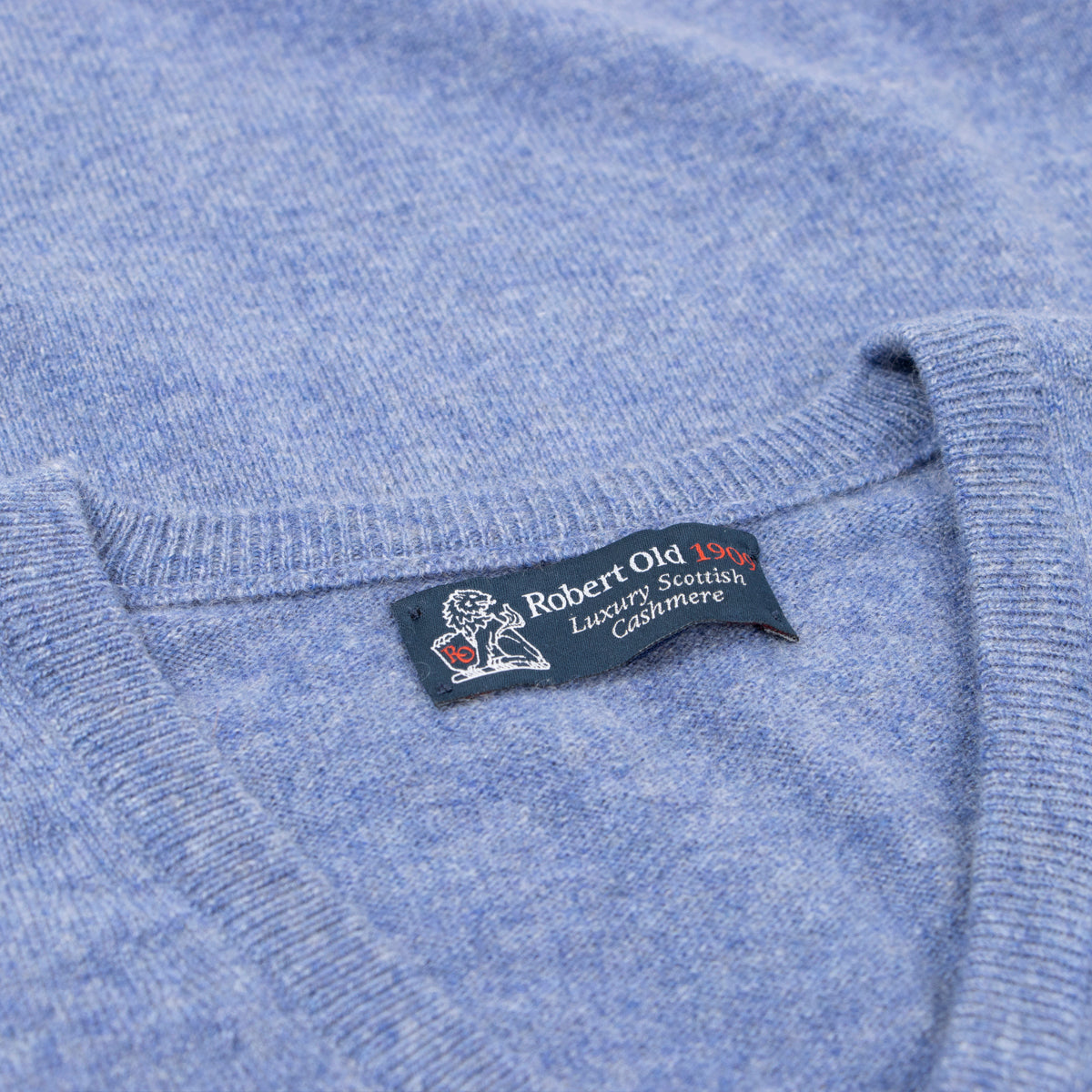 Lapis Blue Blenheim Cashmere Sleeveless V-Neck Sweater CASHMERE Robert Old