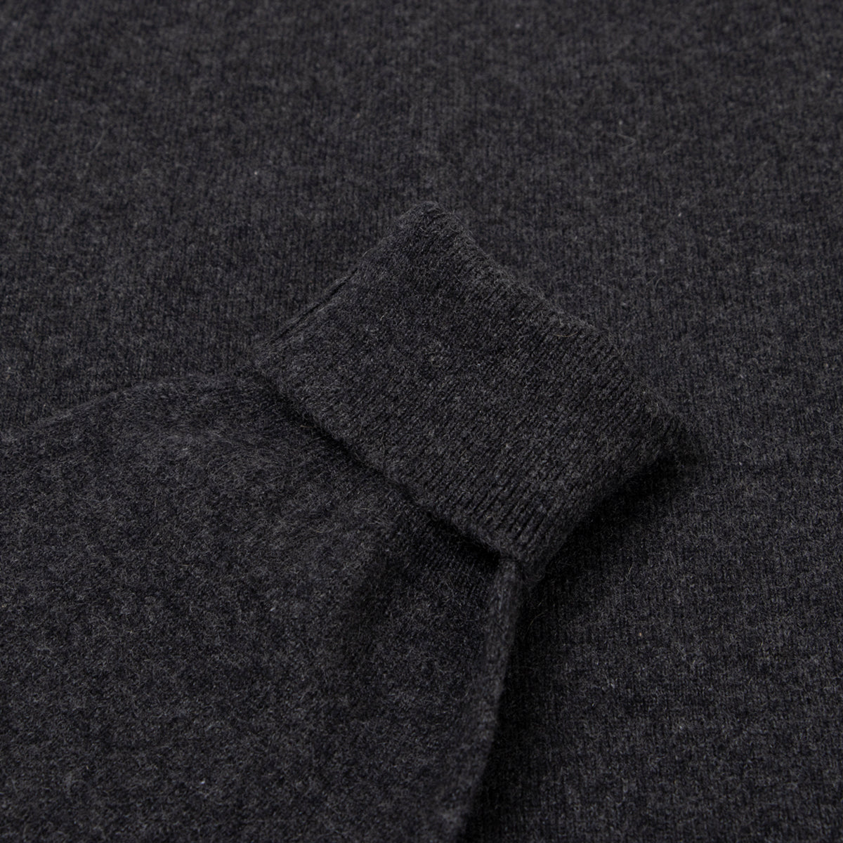 Charcoal Oban 3 button 2ply Cashmere Polo Sweater CASHMERE Robert Old