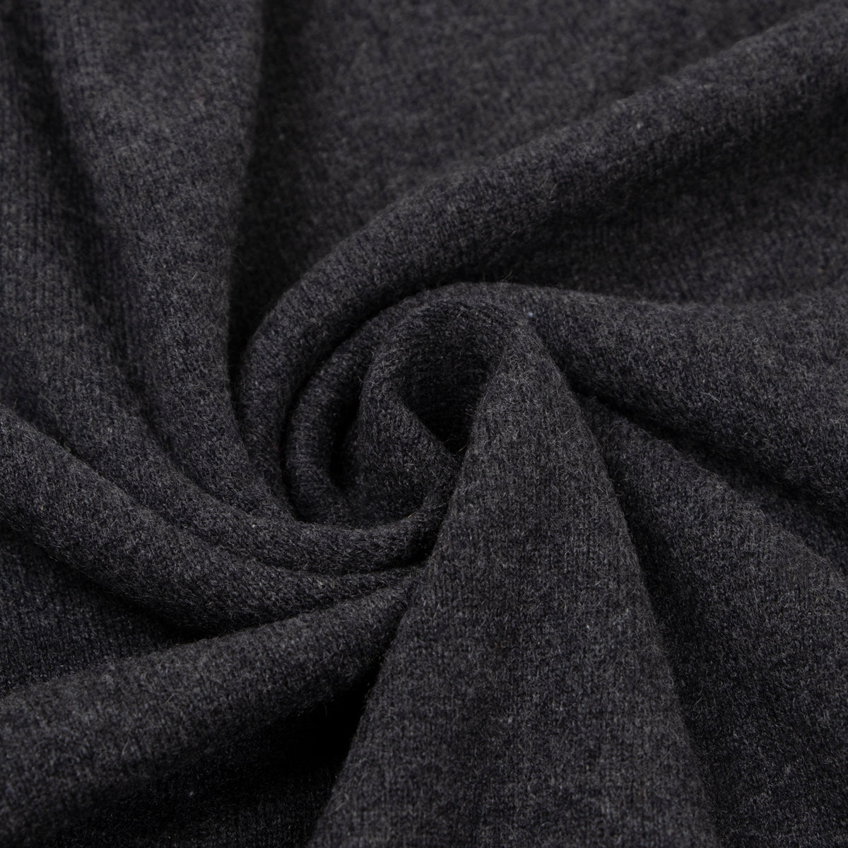 Charcoal Oban 3 button 2ply Cashmere Polo Sweater CASHMERE Robert Old