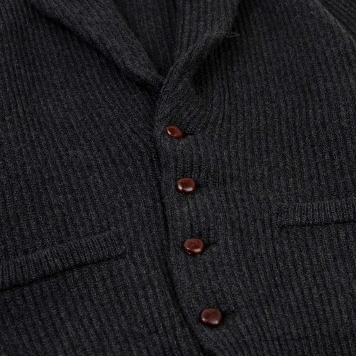 Charcoal Grey Colonial 8ply Cashmere Shawl Cardigan CASHMERE Robert Old