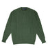 Serpentine Green Rothesay 4ply Cable Crew Cashmere Sweater CASHMERE Robert Old