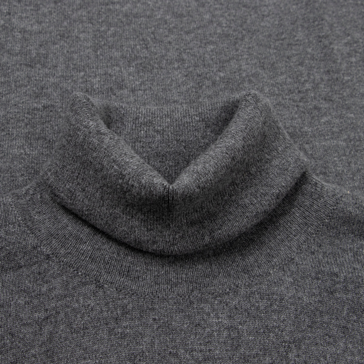 Robert Old - Derby Grey Elgin 2ply Roll Neck Cashmere Sweater CASHMERE Robert Old