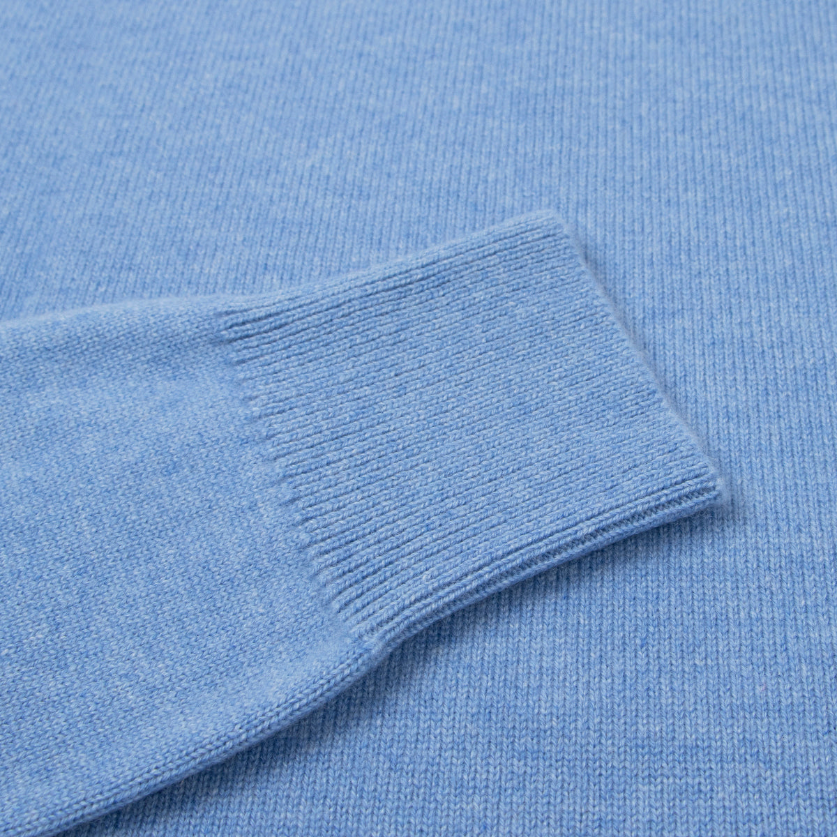 The Bowmore 1/4 Zip Neck Cashmere Sweater - Lapis Suez / White Undyed CASHMERE Robert Old
