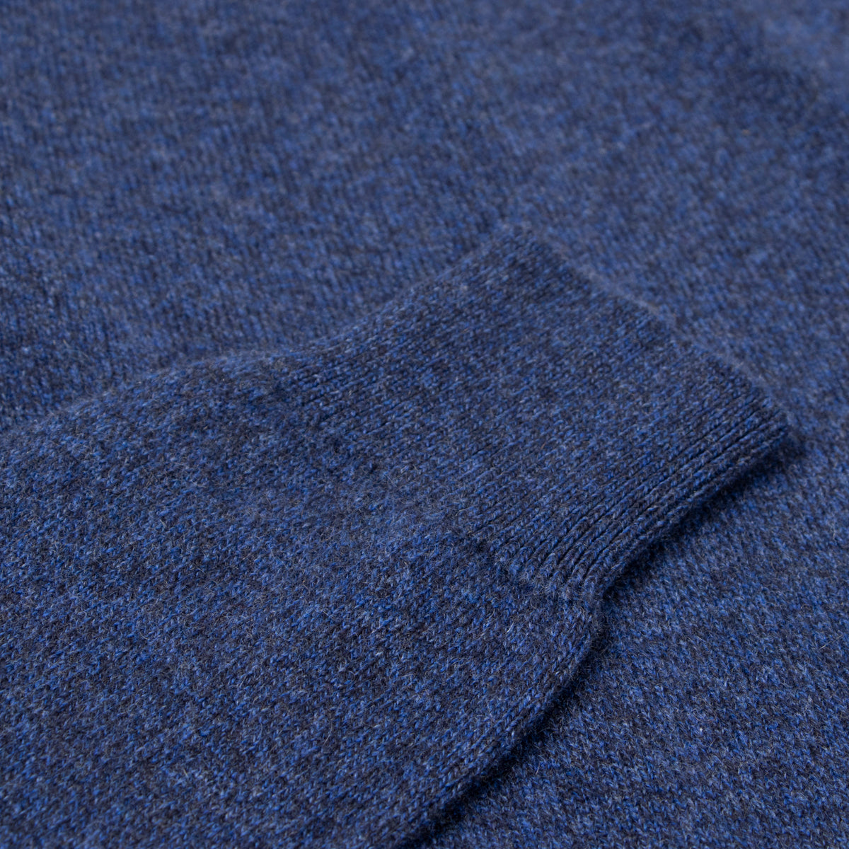 The Bowmore 1/4 Zip Neck Cashmere Sweater - Navy Marl / Russet CASHMERE Robert Old