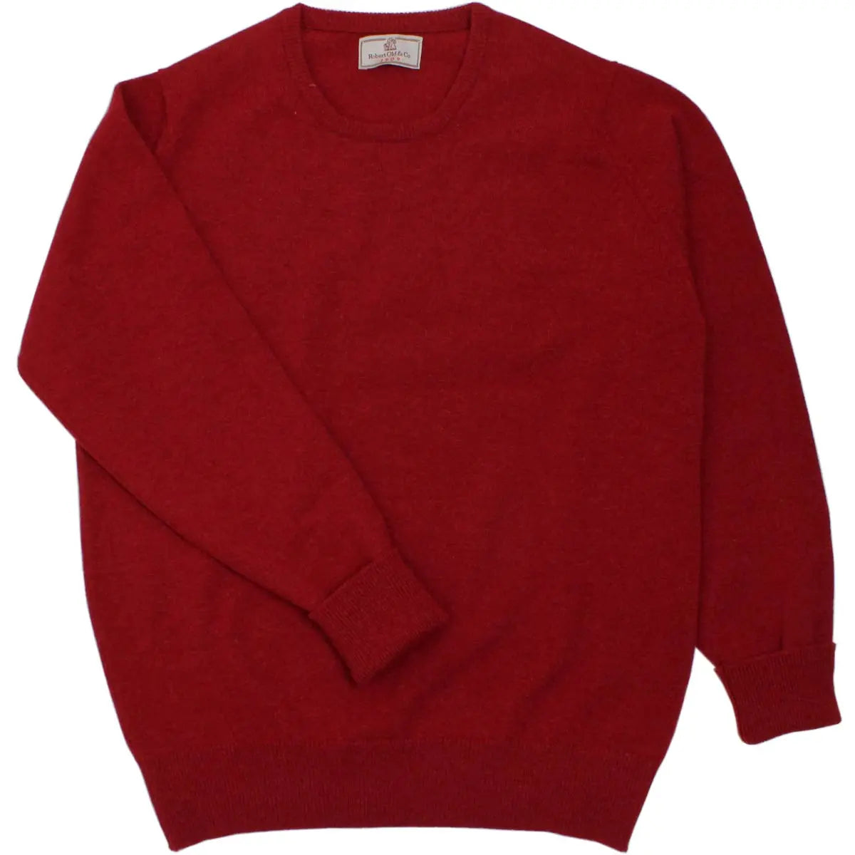 Robert Old - The Ayre 2ply Crew Neck Pure Lambswool Sweater KNITWEAR Robert Old Poppy Melange UK 36&quot;