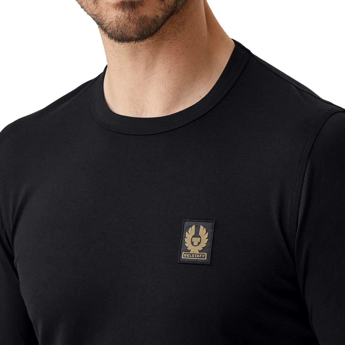 Belstaff - Black Long Sleeved Jersey Cotton T-Shirt TEE SHIRTS Belstaff