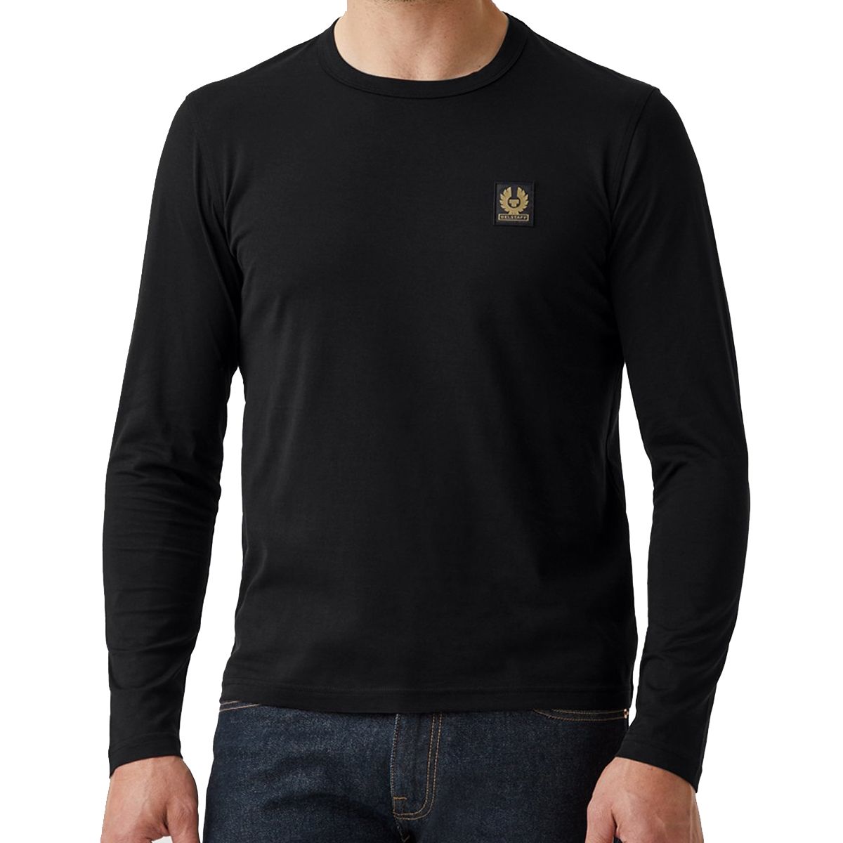 Belstaff - Black Long Sleeved Jersey Cotton T-Shirt TEE SHIRTS Belstaff