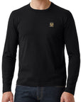 Belstaff - Black Long Sleeved Jersey Cotton T-Shirt TEE SHIRTS Belstaff
