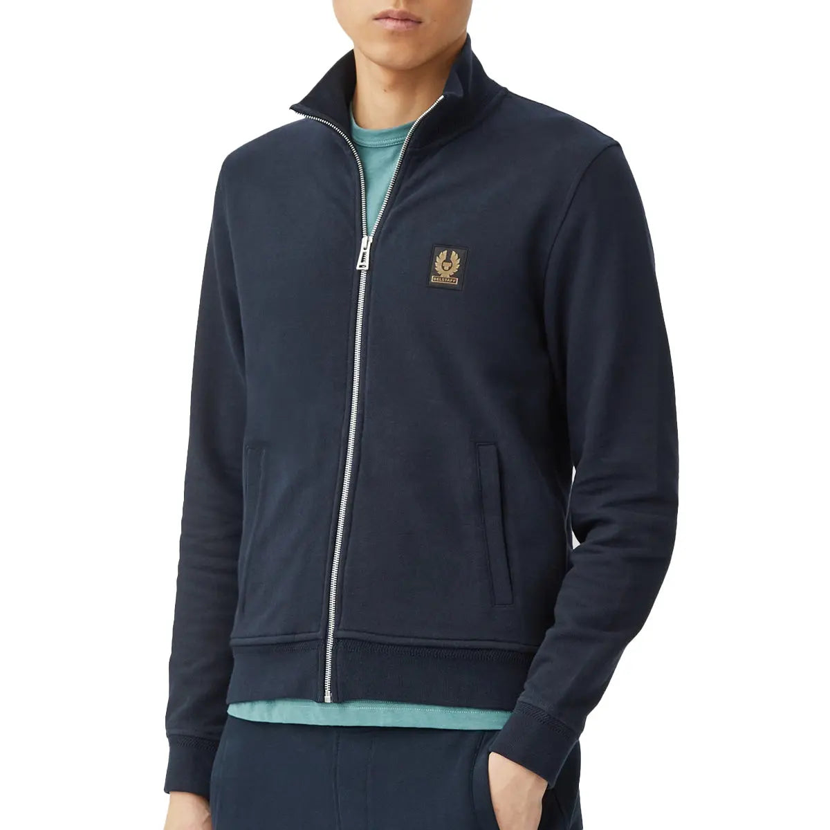 Belstaff - Dark Navy Zip Through Cotton Sweatshirt SWEATS Belstaff
