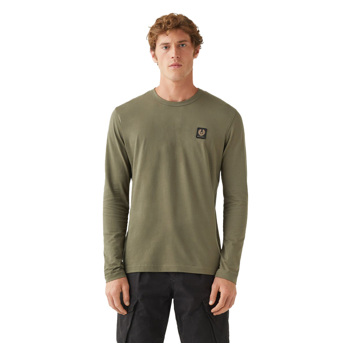 Belstaff - True Olive Long Sleeved Jersey Cotton T-Shirt TEE SHIRTS Belstaff