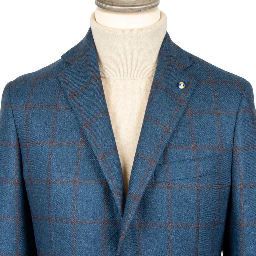 Blue Windowpane Check Jacket in the Box – Robert Old & Co