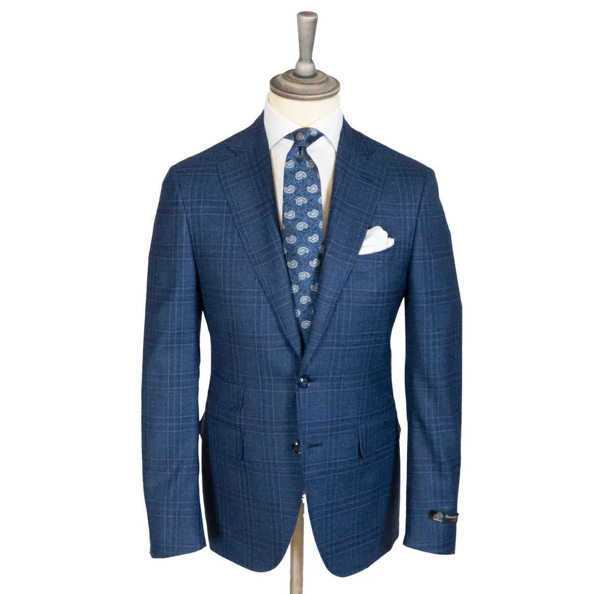 Blue Overcheck Pure Virgin Wool Jacket JACKETS Robert Old