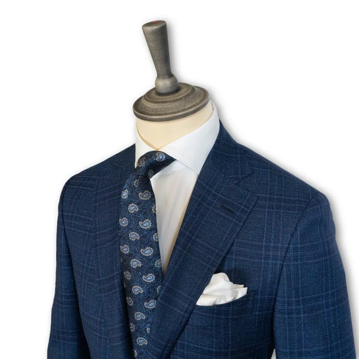Blue Overcheck Pure Virgin Wool Jacket JACKETS Robert Old