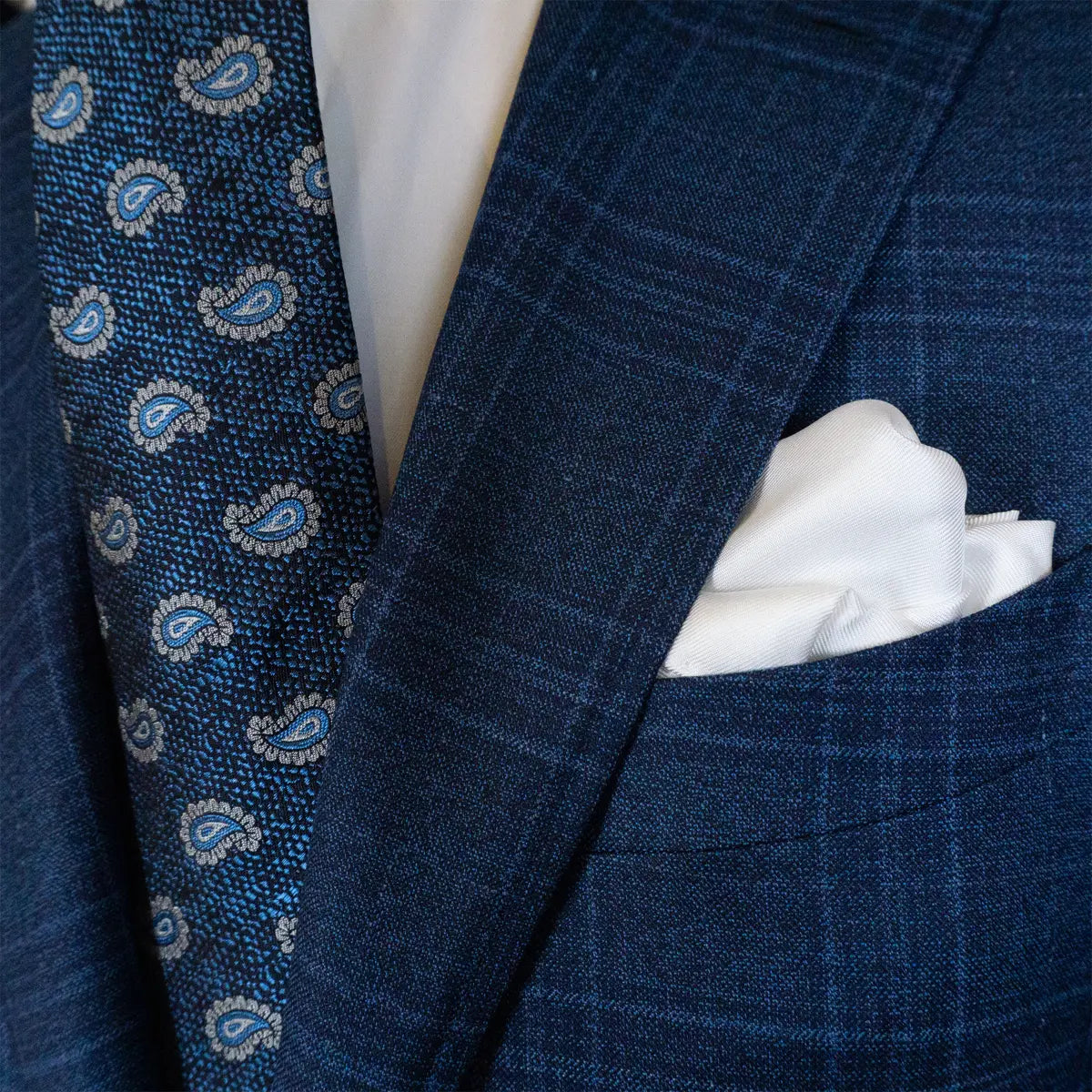 Blue Overcheck Pure Virgin Wool Jacket JACKETS Robert Old