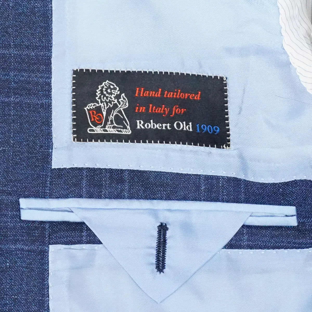 Blue Overcheck Pure Virgin Wool Jacket JACKETS Robert Old