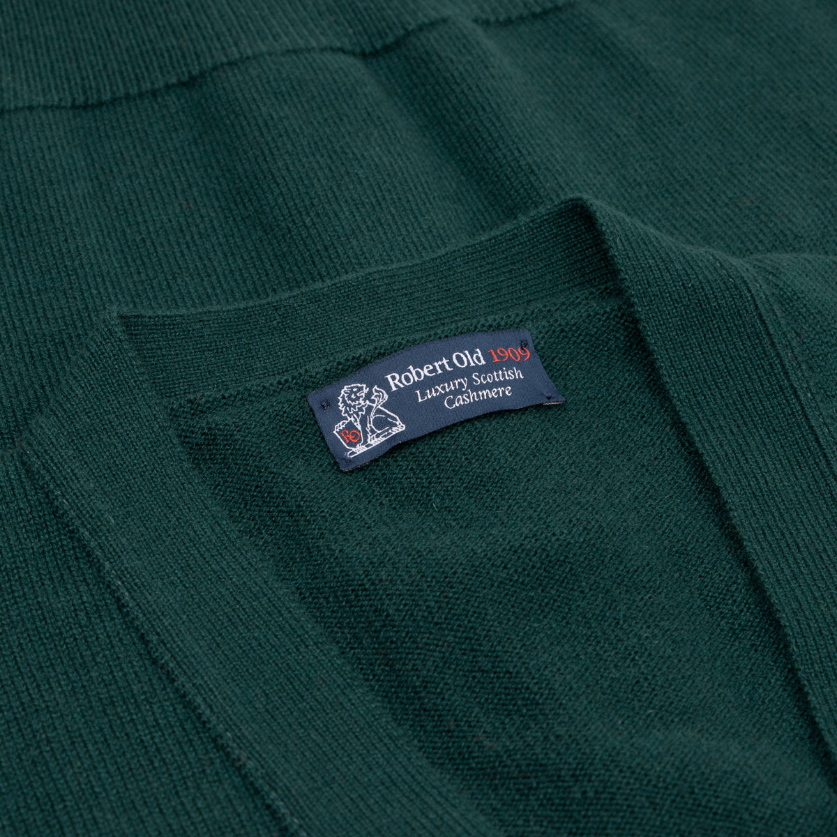 Bottle Green Mallaig 4ply Cashmere Cardigan CASHMERE Robert Old