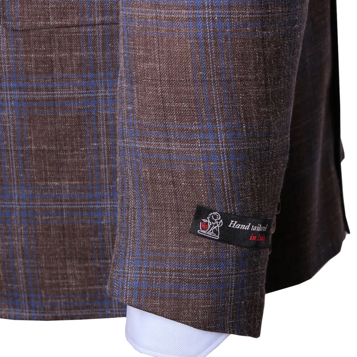 Brown & Blue Check Wool Linen Blend Blazer JACKETS Robert Old